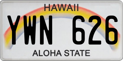 HI license plate YWN626
