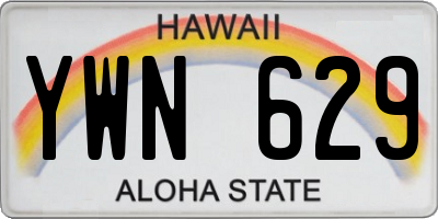 HI license plate YWN629