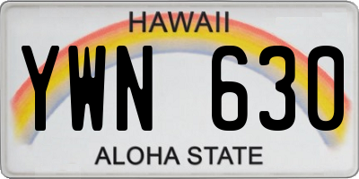 HI license plate YWN630