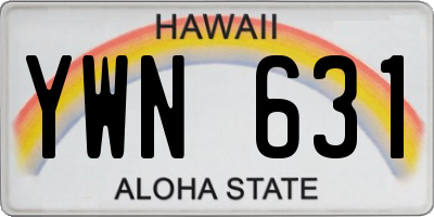 HI license plate YWN631