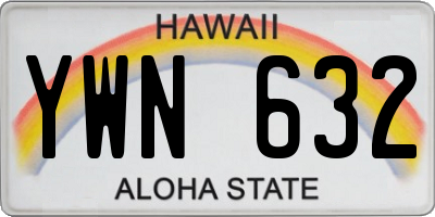 HI license plate YWN632