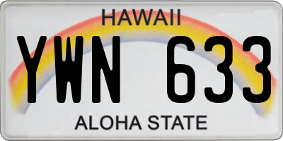 HI license plate YWN633