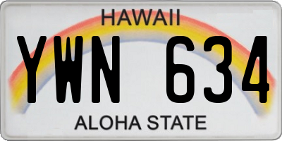 HI license plate YWN634