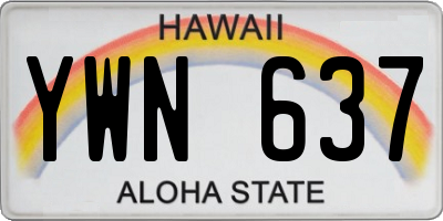 HI license plate YWN637