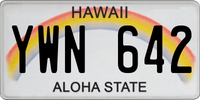 HI license plate YWN642