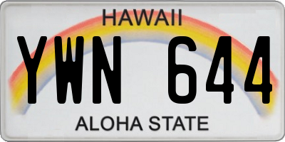 HI license plate YWN644