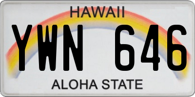 HI license plate YWN646