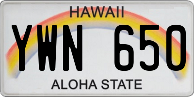 HI license plate YWN650