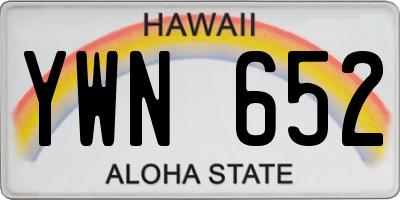 HI license plate YWN652