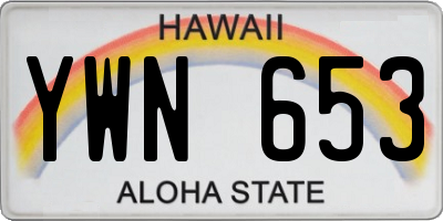 HI license plate YWN653