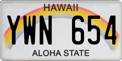 HI license plate YWN654