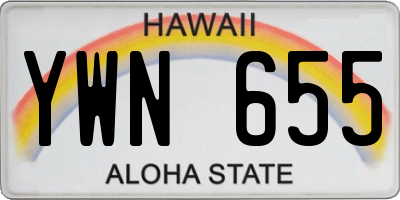 HI license plate YWN655