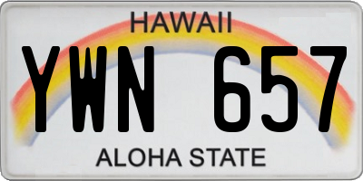 HI license plate YWN657
