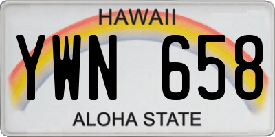 HI license plate YWN658