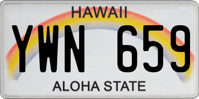 HI license plate YWN659