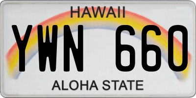 HI license plate YWN660