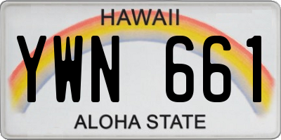 HI license plate YWN661