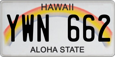 HI license plate YWN662
