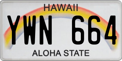 HI license plate YWN664