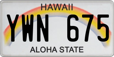 HI license plate YWN675