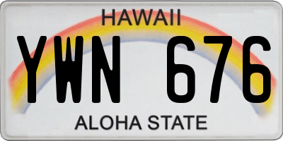 HI license plate YWN676