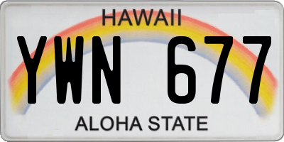 HI license plate YWN677