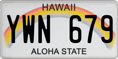 HI license plate YWN679