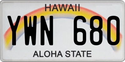 HI license plate YWN680