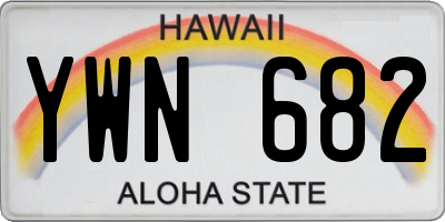 HI license plate YWN682