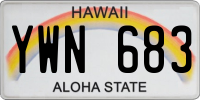 HI license plate YWN683