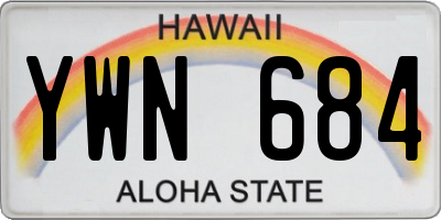 HI license plate YWN684