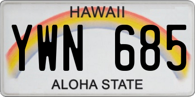 HI license plate YWN685