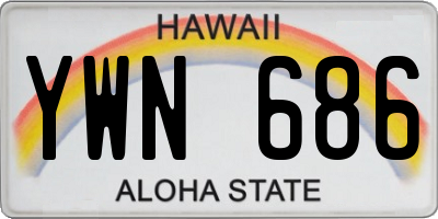 HI license plate YWN686