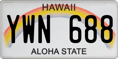 HI license plate YWN688