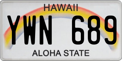 HI license plate YWN689