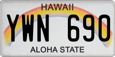 HI license plate YWN690