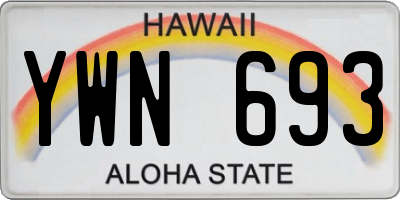 HI license plate YWN693