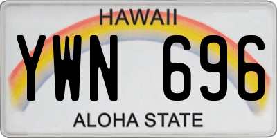 HI license plate YWN696