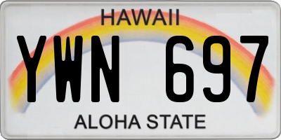 HI license plate YWN697