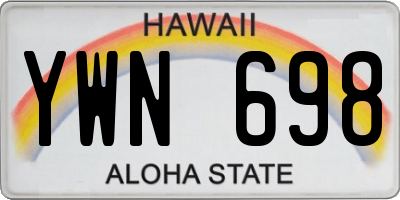 HI license plate YWN698