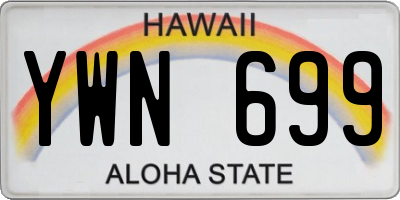 HI license plate YWN699