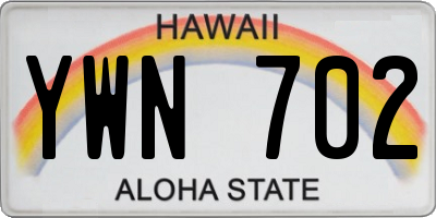 HI license plate YWN702