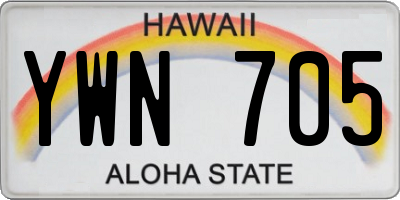 HI license plate YWN705