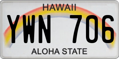 HI license plate YWN706