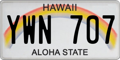 HI license plate YWN707