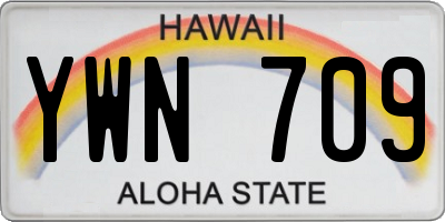 HI license plate YWN709