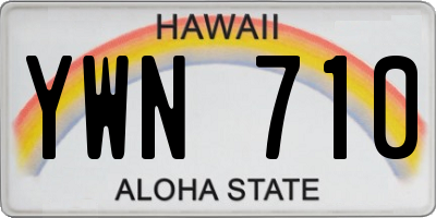 HI license plate YWN710