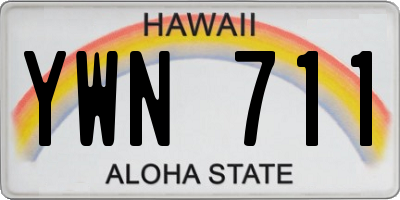 HI license plate YWN711