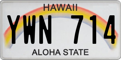 HI license plate YWN714