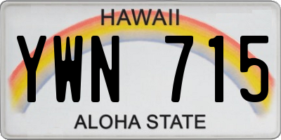 HI license plate YWN715